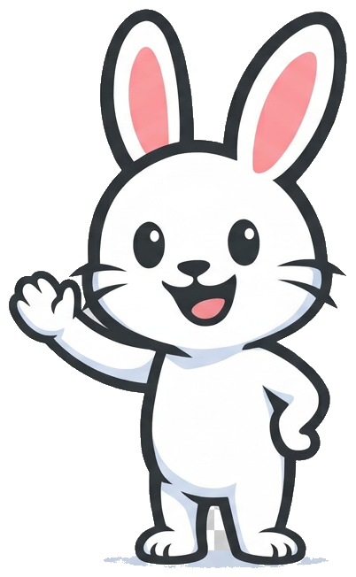 Bit, the Rankbit bunny, waving hello